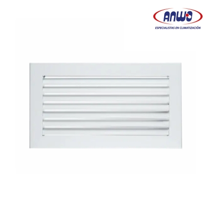 REJILLA ALETA FIJA PARA RETORNO(RR) O SUMINISTRO(RIP) 25x25CM DE ACERO SIN REGUL...